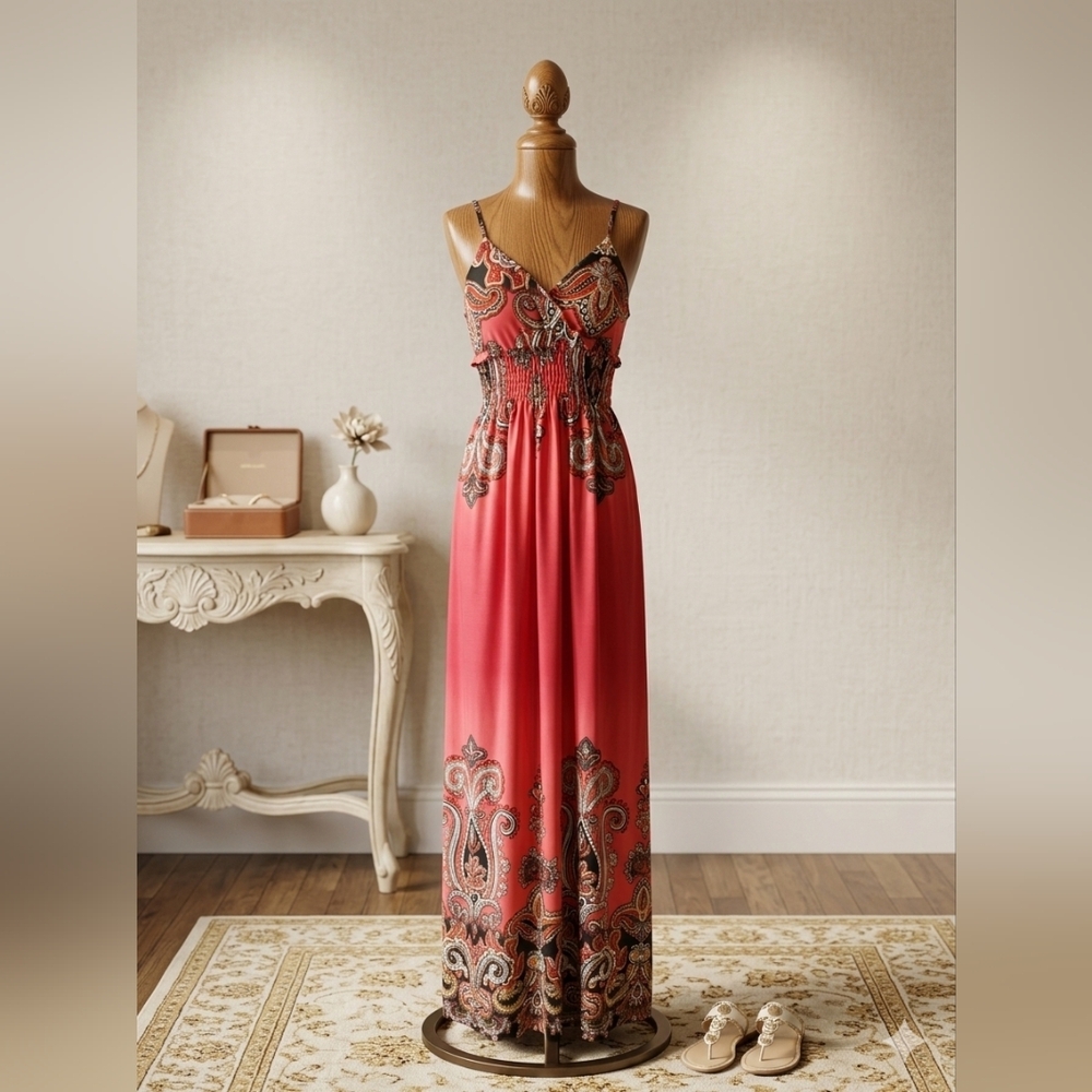 ✨ Bobbie Brooks Spaghetti Strap Maxi Dress – Size S ✨
